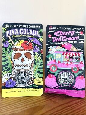 NWT LIMITED ED. Bones Coffee Co. Pina Colada & Cherry Ice Cream